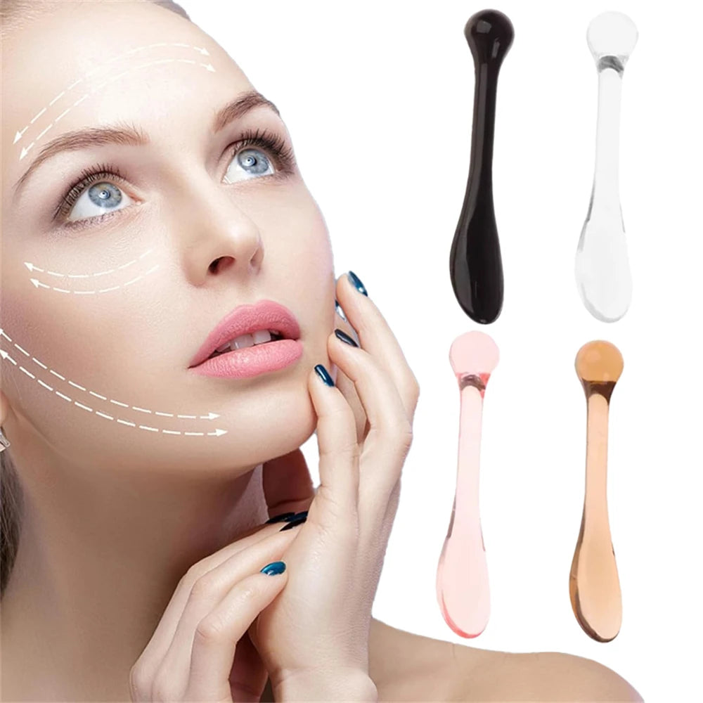 3pcs Acrylic Cosmetic Spatulas Scoop with Bottle Face Cream Mask Mud Mixing Spoon Beauty Tools Absorb Roller Facial Applicator HIP