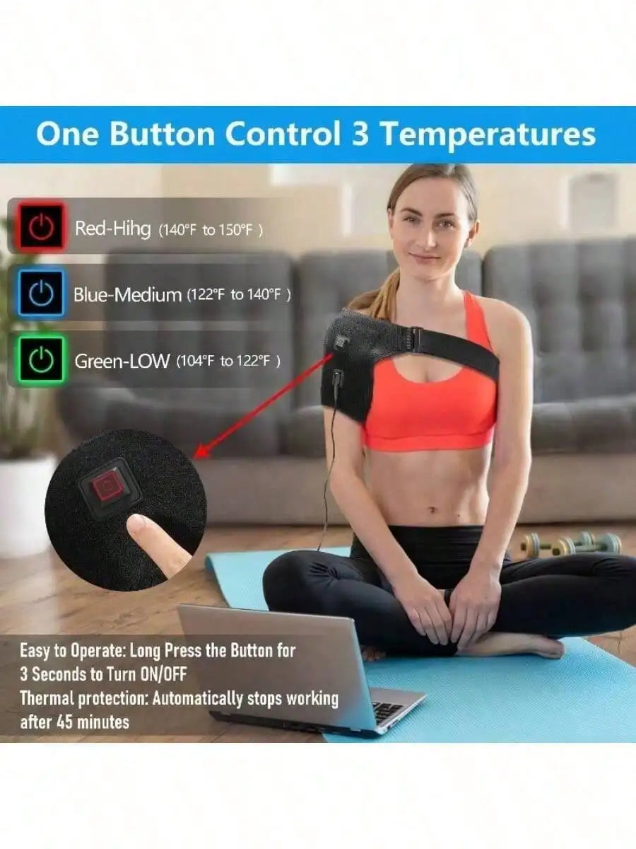 Wearable Heated Shoulder & Neck Massager – 3 Heat Levels Heated Shoulder Massager HIP