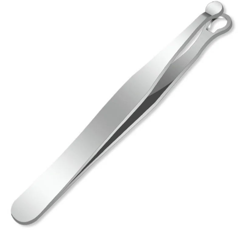 Stainless Steel Nose Hair & Eyebrow Trimmer Tweezers Grooming Tweezers HIP C614-silver-1pcs