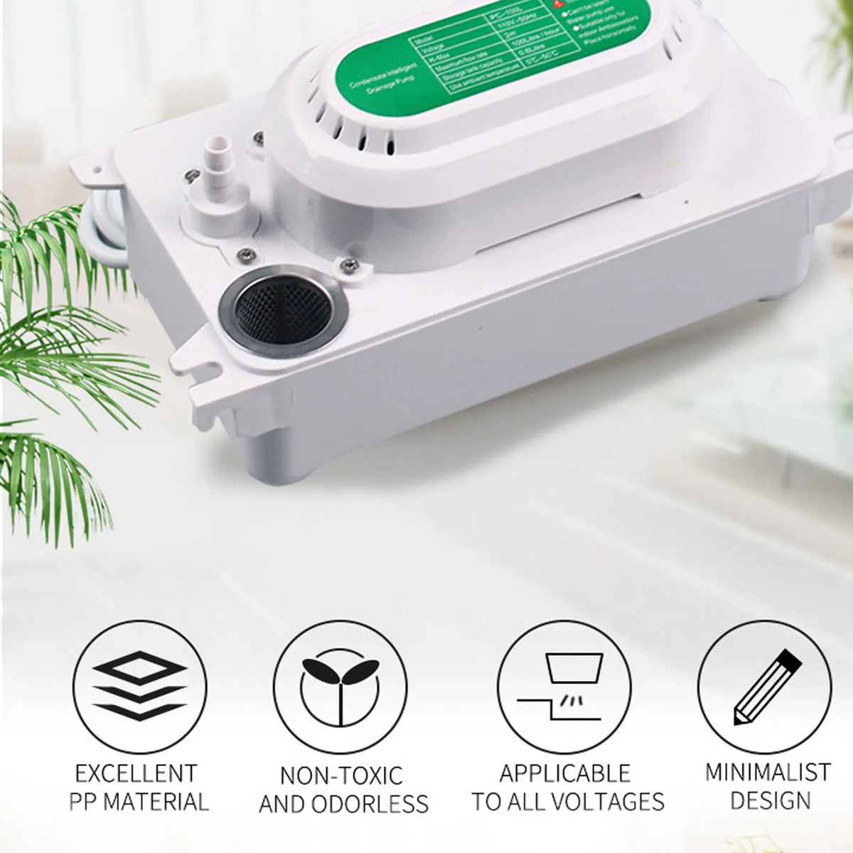 Condensate Pump Automatic HVAC Lift Removal Drain 100L/H with 500ml for Dehumidifier 100‑230V HVAC Condensate Pump HIP