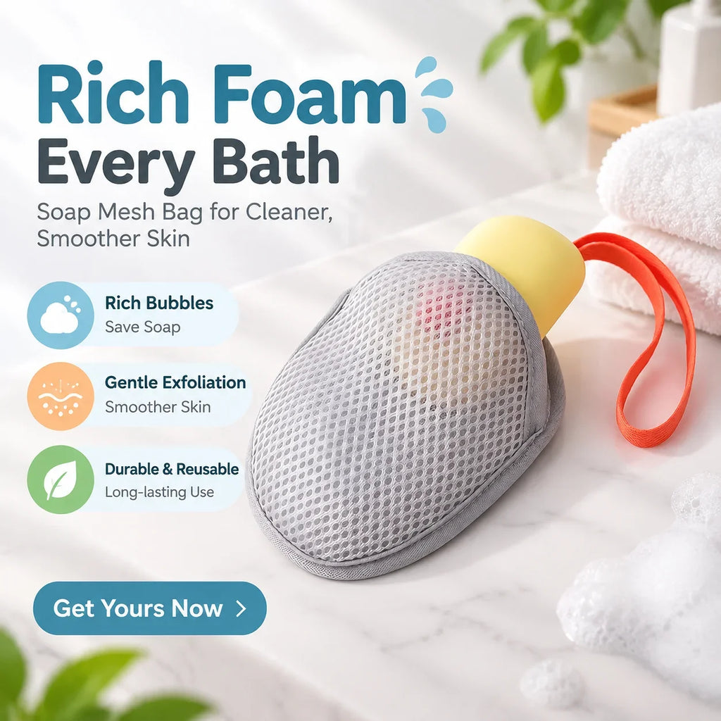 4Pcs/Set Soap Foam Mesh Massage Exfoliating Bag Bath Bubble Machine Exfoliating Bathroom Supplies Cleaning Tools HIP