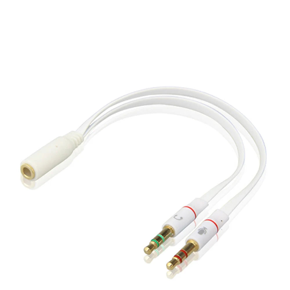 3.5mm Headphone Mic Splitter Cable – Dual Male to Female Adapter Audio Cable Adapter HIP