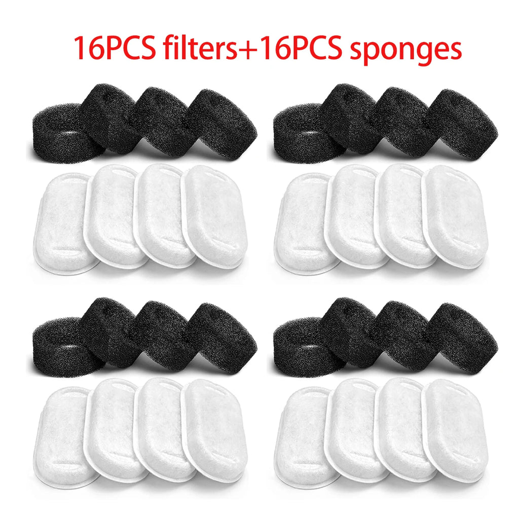 Replacement filter for cat water well stainless steel sp ender feeder pet water well activated carbon replaced filter HIP 16pcs filter
