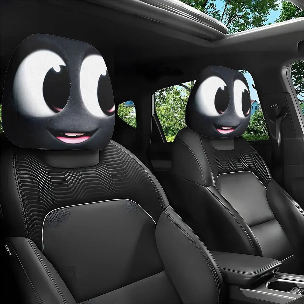 2-Pack Cute Big-Eyed Car Headrest Covers | Fun Car Decor Car Headrest Cover HIP