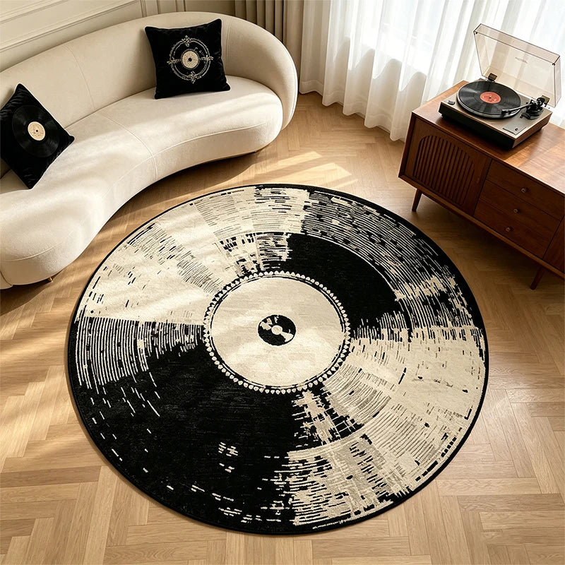 Round Vintage Distressed Rug – Non-Slip, Machine Washable Round Area Rug HIP