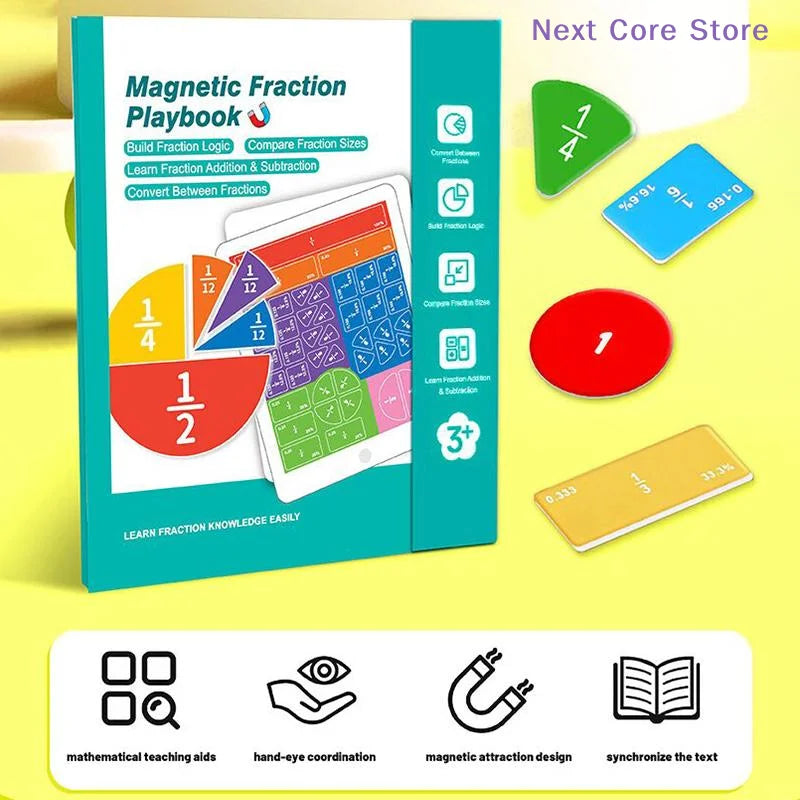 Magnetic Fraction Puzzle Book – Kids Math Learning Tool Educational Math Puzzle HIP