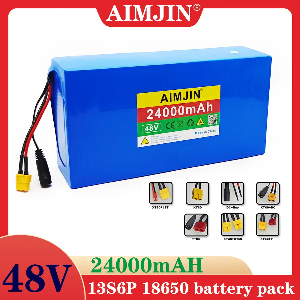 48V 24Ah 13S6P 18650 Lithium Battery Pack with BMS & Charger Lithium Battery Pack HIP