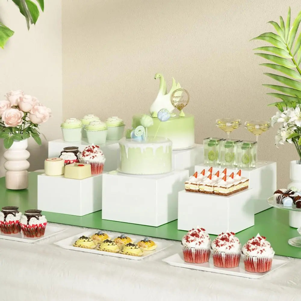 6-Piece Acrylic Buffet Riser Set – Stackable Display Stands Buffet Display Riser HIP