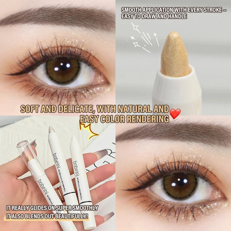 1-3pc Highlighter Brightening Silkworm Pen Pearlescent Matte Eyeshadow Pencil Makeup Eye Makeup Long-lasting Pearlescent Stick HIP