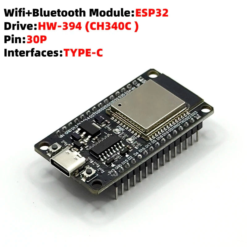 ESP32 Development Board – WiFi & Bluetooth Dual Core 30-Pin Microcontroller Dev Board HIP CH340C 30pin