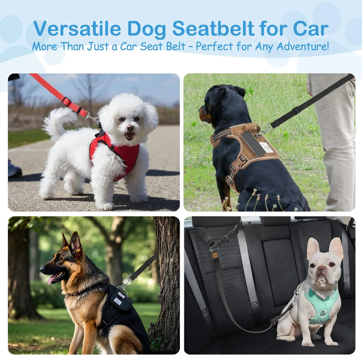 Retractable Dog Car Seat Belt – Quick Release Safety Leash Dog Car Seat Belt HIP
