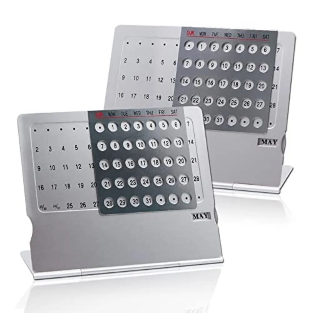 Aluminum Perpetual Desk Calendar – Adjustable Mini Standing Perpetual Desk Calendar HIP
