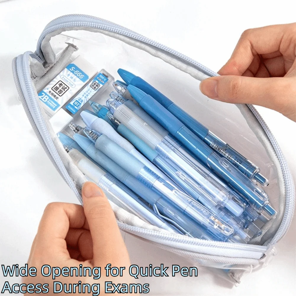 Clear Double Layer TPU Pencil Case with ID Pocket | Waterproof Pencil Case HIP