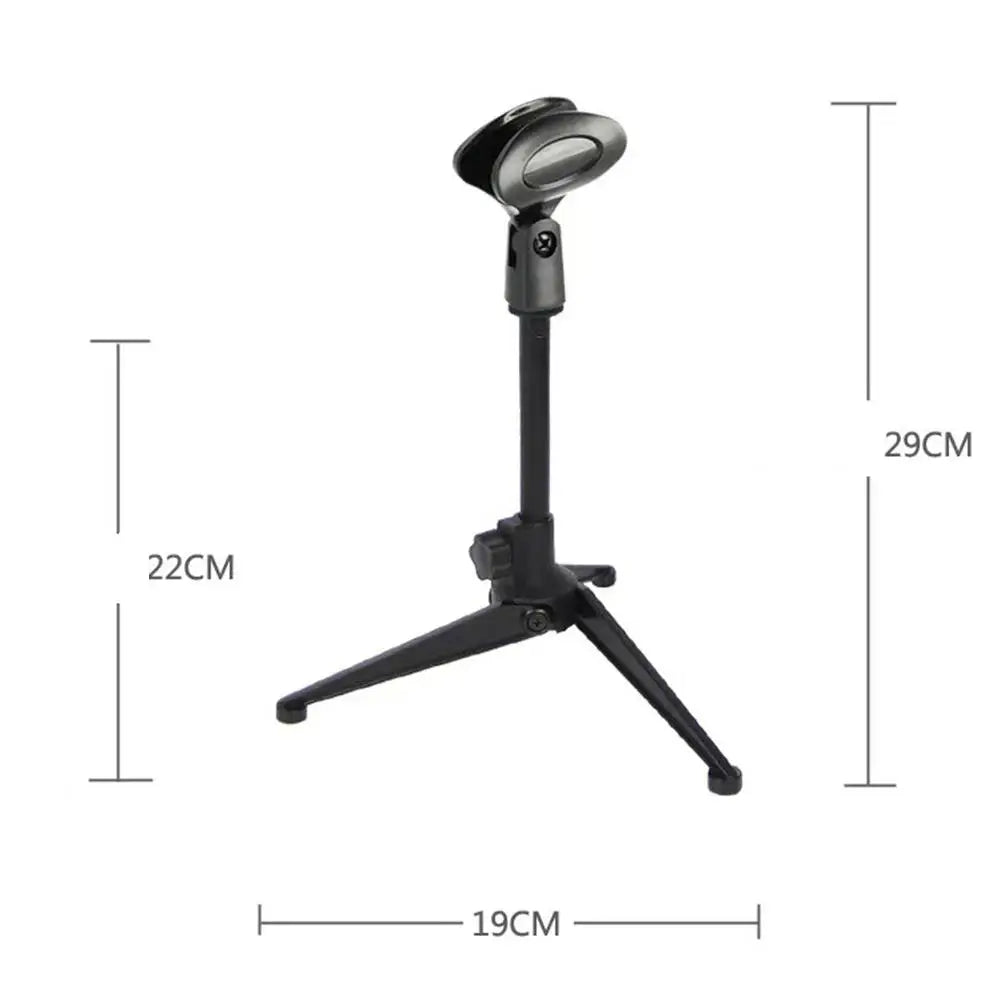 Mini Desktop Microphone Tripod Stand – Adjustable & Shockproof Microphone Stand HIP