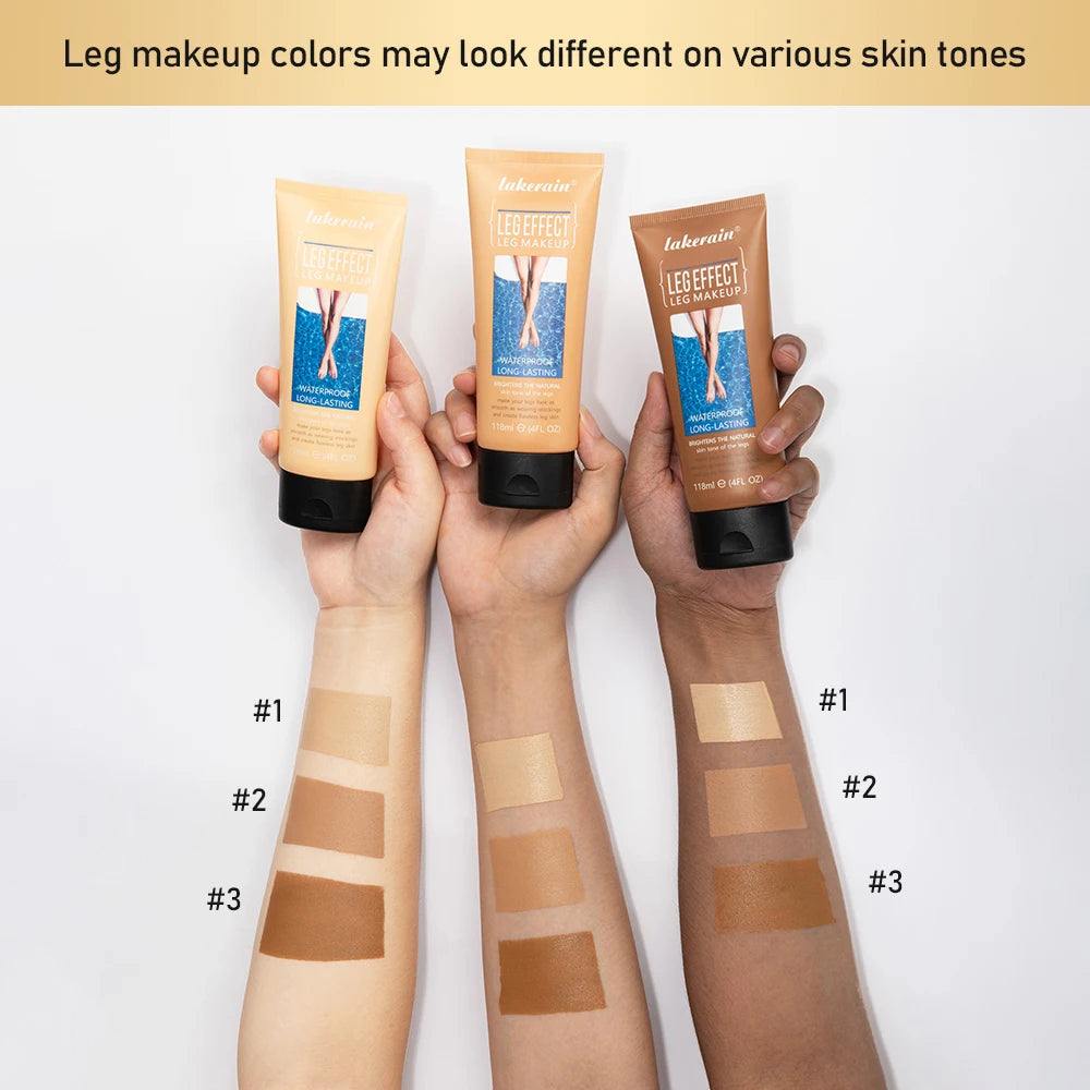 116ml Medium Bronze Body Tanning Cream Leg Makeup Foundation With Brush Waterproof Long Lasting Even Skin Tone Body Makeup HIP