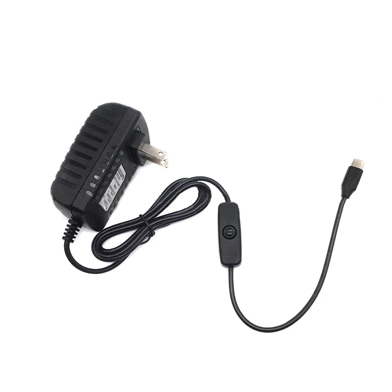 5V 3A USB-C Power Adapter with Switch for Raspberry Pi 4 USB-C Power Adapter HIP
