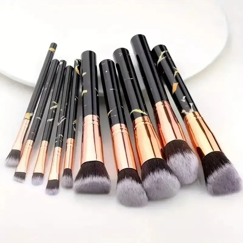10-Piece Marble Makeup Brush Set – Kabuki & Blending | RUZOFO Makeup Brush Set HIP
