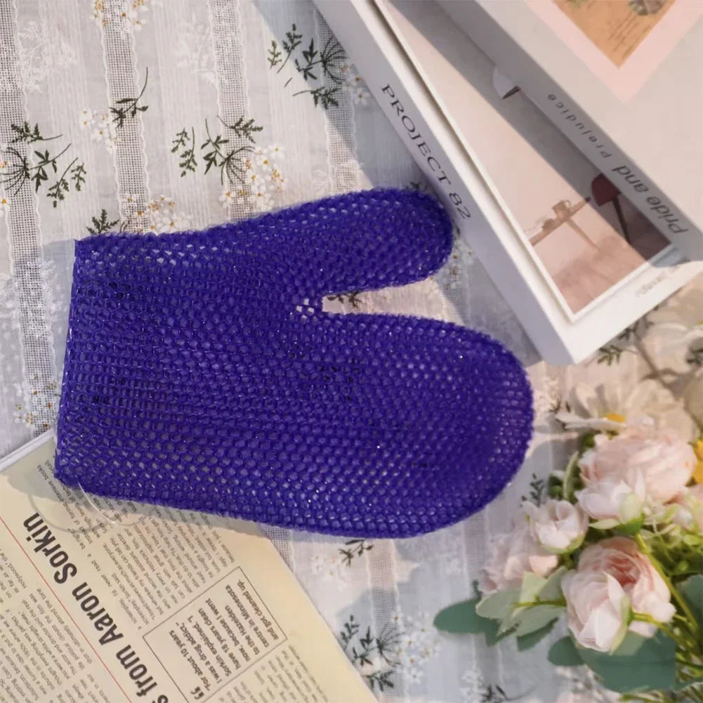 Elastic TPU Exfoliating Shower Glove Quick Dry Body Scrubber Sponge Bathroom Body Cleaning Supplies Honeycomb Weave Shower Glove HIP Purple Glove