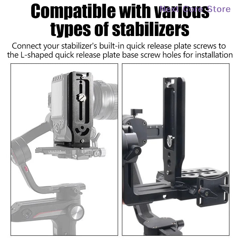 Camera L-Bracket Quick Release Plate | Aluminum Alloy 1/4" Screw Camera L-Bracket Plate HIP