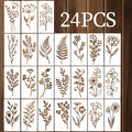 24-Piece Reusable Floral PET Painting Stencils for DIY Art DIY Painting Stencils HIP 24pcs