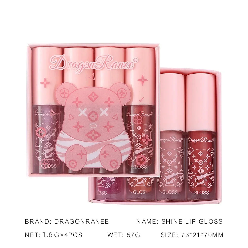 Dragon Ranee Plumping Mirror Lip Gloss Set – Long-Lasting Shine Lip Gloss Set HIP