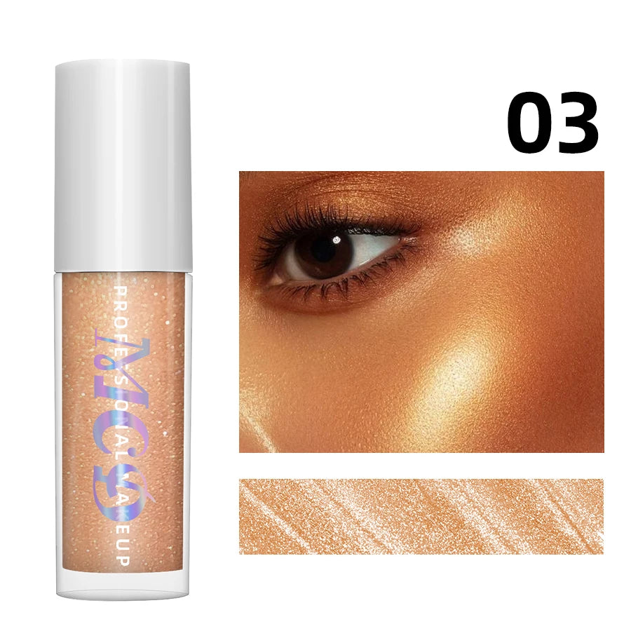 7-Color Diamond Liquid Highlighter Spray – Glitter Body Glow Liquid Highlighter Bronzer HIP 03