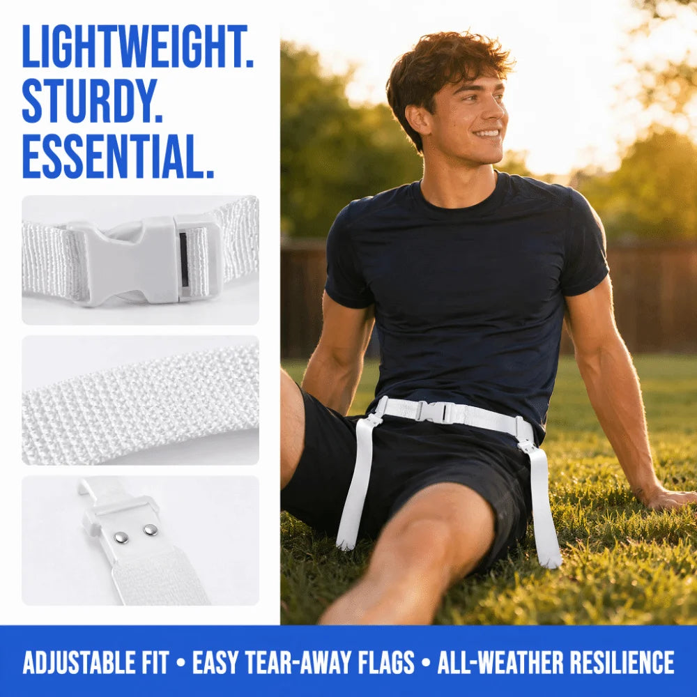 3-Piece Flag Football Belt Set – Adjustable Tear-Away Flags Flag Football Set HIP