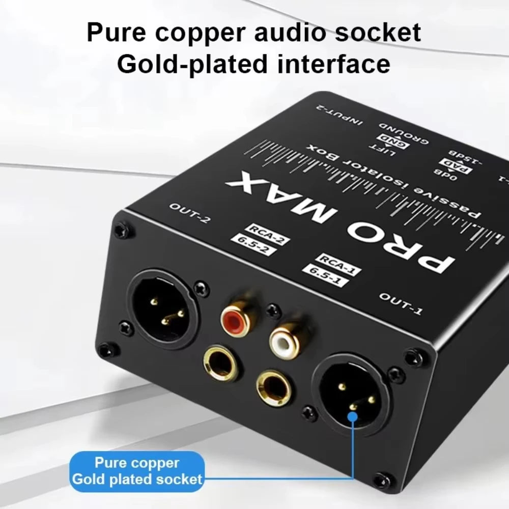 2-Way Passive Audio Isolator – XLR RCA 6.5mm Dual Channel Audio Isolator HIP