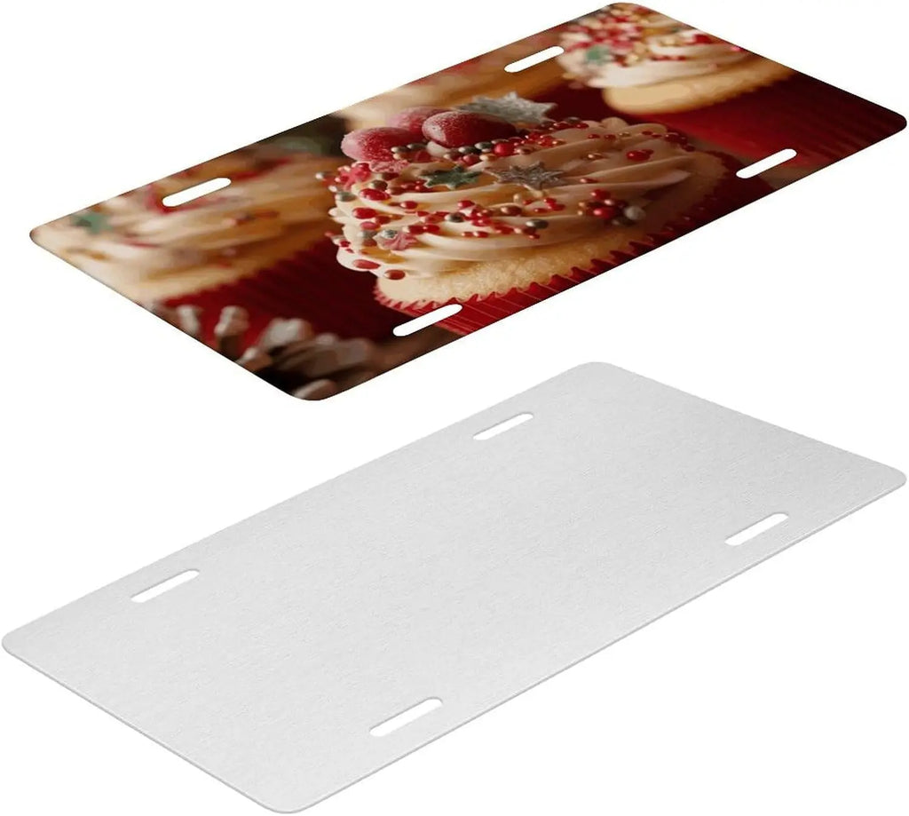 Christmas Cupcakes Aluminum License Plate Frame – Waterproof License Plate Frame HIP