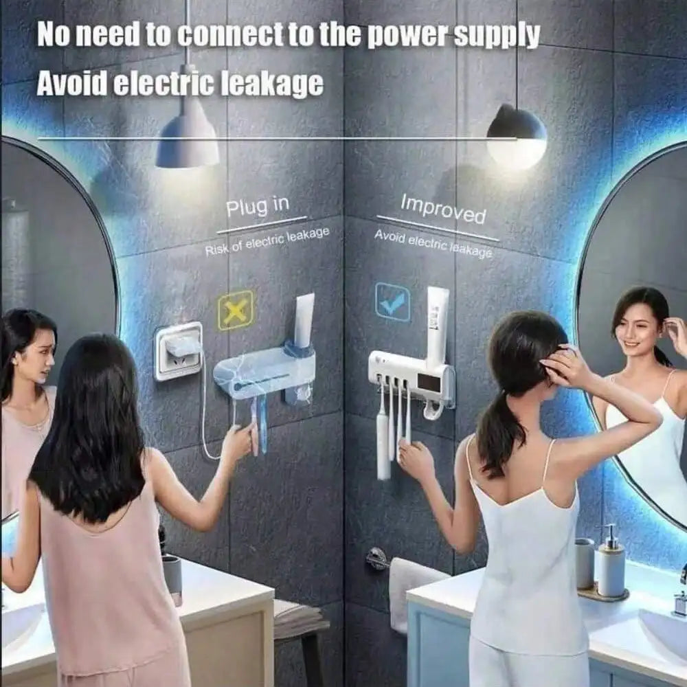 Wall-Mounted Toothbrush Sanitizer & Toothpaste Dispenser Toothbrush Sanitizer HIP