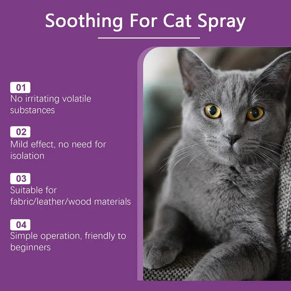 60ml Calming Spray Feline Anti Stress Pheromone Emotional Soothing Spray Natural Plant-Based Acts Quickly Cat Calming Spray HIP