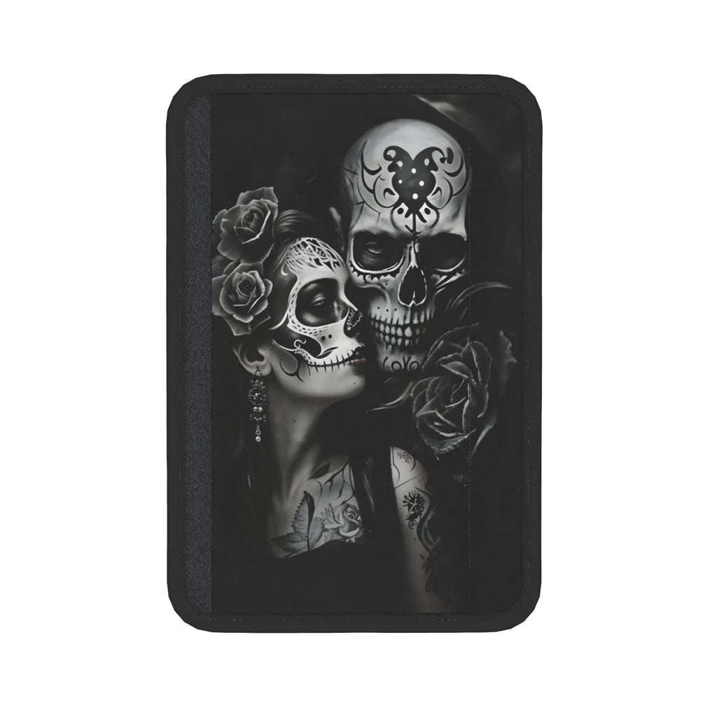 Day of the Dead Sugar Skull Car Seat Belt Covers – 2pc Set Car Seat Belt Cover HIP black