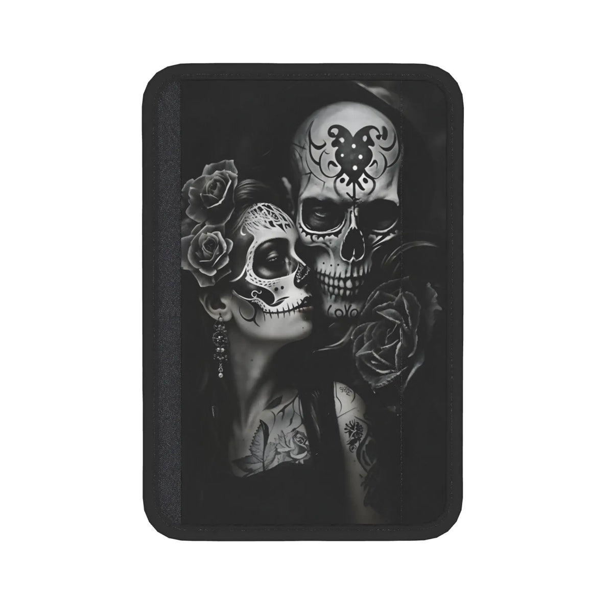 Day of the Dead Sugar Skull Car Seat Belt Covers – 2pc Set Car Seat Belt Cover HIP black