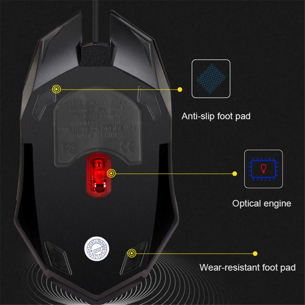Kebidumei 5000 DPI Wired Gaming Mouse – 7-Color LED RGB Wired Gaming Mouse HIP