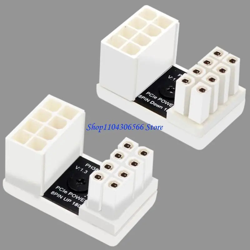 GPU PCIe 8-Pin 180° U-Turn Power Adapter for Desktop PC PCIe Power Adapter HIP