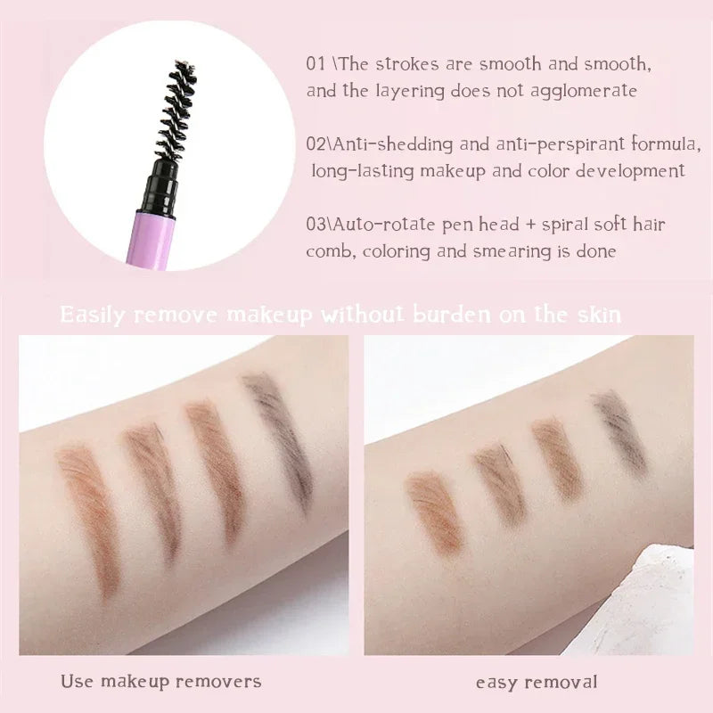 Makeup Ultra-fine Eyebrow Pencil Eyebrow Marker Waterproof Eyebrow Double Head 6 Colors Enhancer Dye Tint Pen Lasting Cosmetics HIP