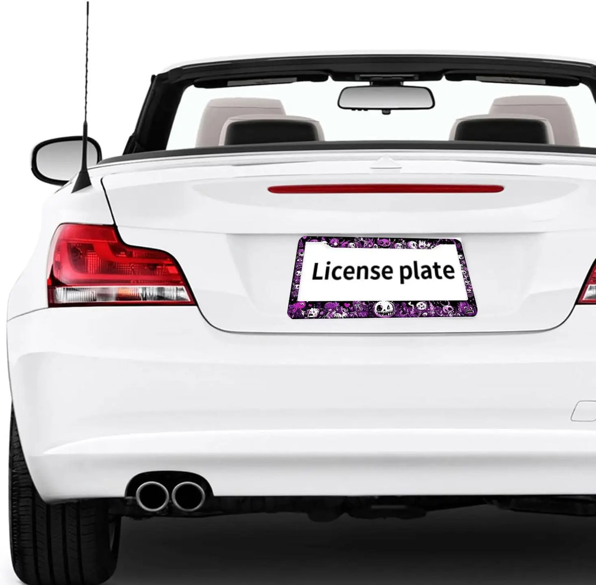 2PCS Kawaii Demon License Plate Frames – Purple Monster Doodle License Plate Frame HIP