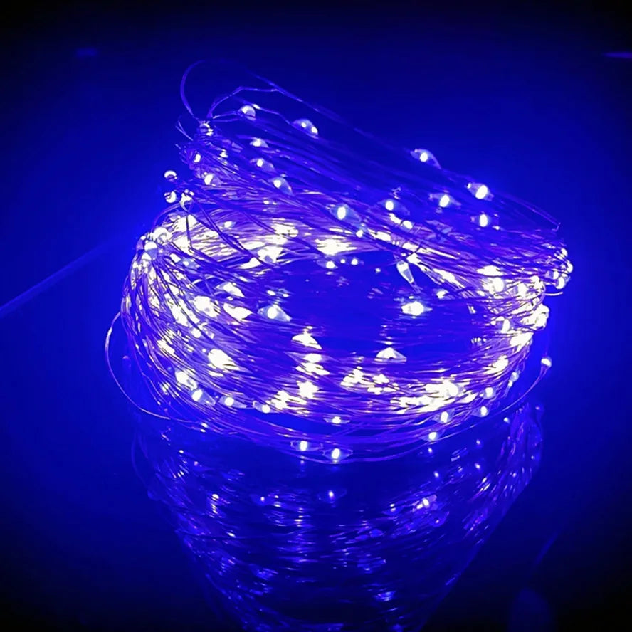 LED Copper Wire Fairy String Lights 1M–5M | Holiday & Wedding LED Fairy String Lights HIP PURPLE 5M