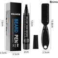 Beard Filling Pen Kit Four Prong Beard Filler Pencil With Beard Brush Waterproof Male Moustache Repair Shaping Coloring Pen HIP Brown