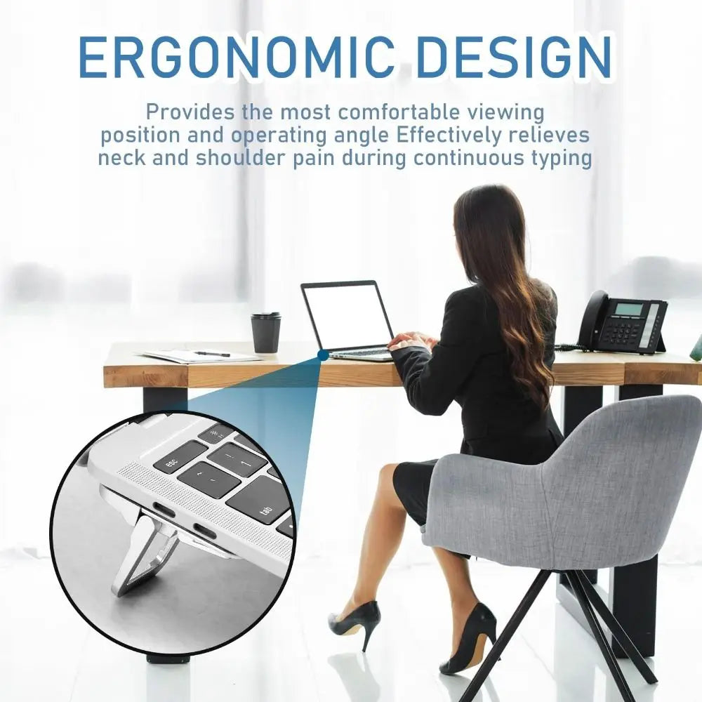 Foldable Aluminium Alloy Laptop Stand – Non-Slip, 2-Level Laptop Stand HIP
