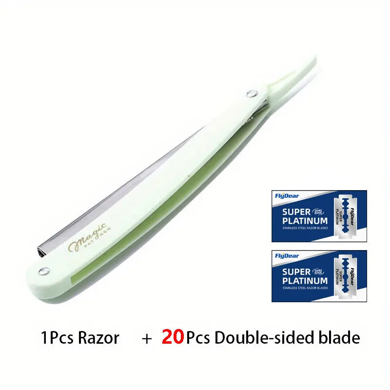 Men's Safety Razor – Stainless Steel + 10 Blades | HIP Safety Razor HIP C633-White 20 blade
