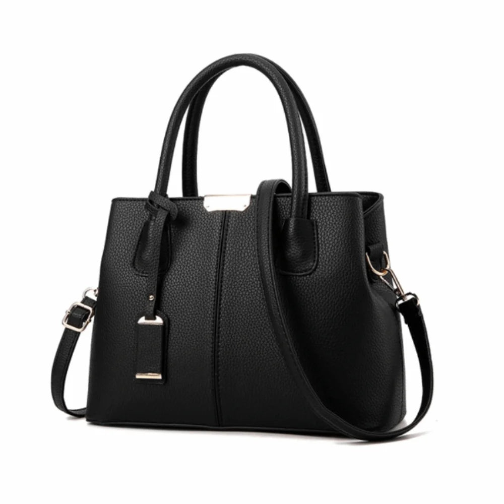 PU Leather Women's Crossbody Shoulder Bag – Large Capacity Tote Crossbody Handbag HIP Black