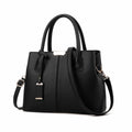 PU Leather Women's Crossbody Shoulder Bag – Large Capacity Tote Crossbody Handbag HIP Black