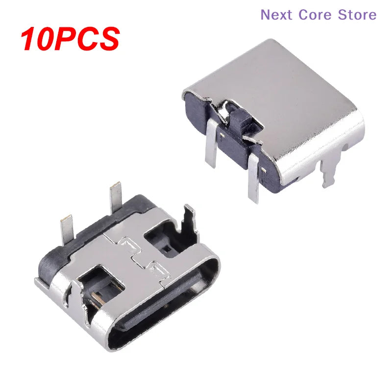 10-Pack USB Type-C 2-Pin Female Charging Port Connector Socket USB Connector Socket HIP