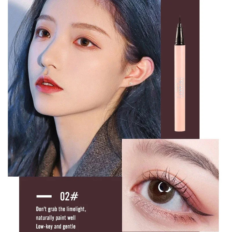 SUAKE 1Pcs Black Liquid Eyeliner Makeup Pen Waterproof Long-lasting Eyeliner Sweat-proof Not Easy to Smudge Cat's Claw Pen HIP 02 Brown