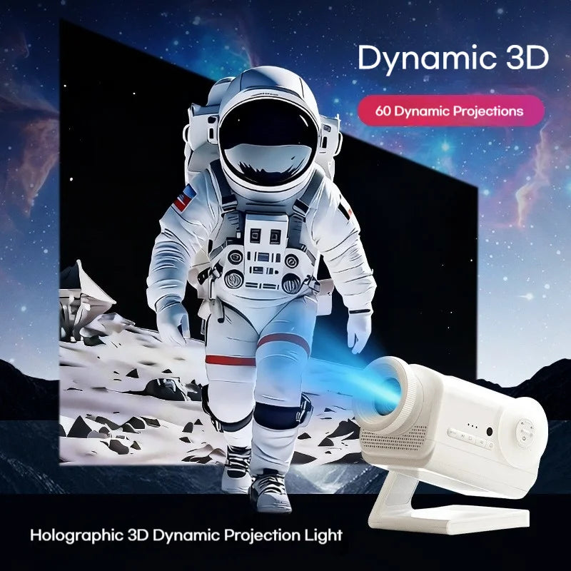 Holographic Star Projector: 60 Dynamic Scenes, 3D HD Floating, Home Cinema Effect, Kids Bedroom Light HIP
