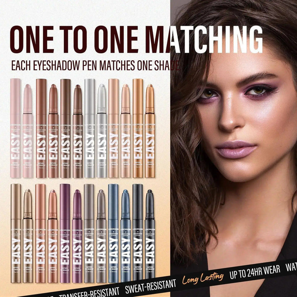 Langmanni Pearlescent Eyeshadow Pencil – Waterproof Smoky Glitter Eyeshadow Pencil HIP