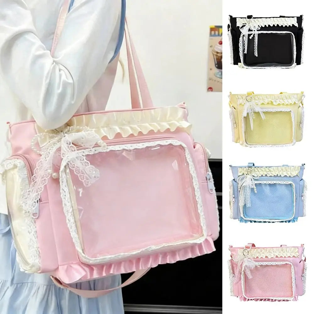 Y2K Japanese Ita Bag – Transparent Large Crossbody Tote Crossbody Tote Bag HIP