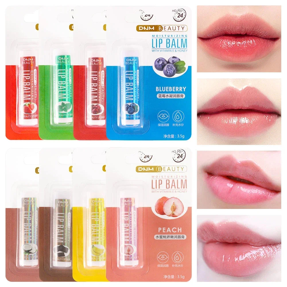 Fruit Lip Balm Winter Fashion Moisturizing Lip Oil Long-Lasting Clear Transparent Natural Aloe Lipstick Lip Care Lipstick Makeup HIP