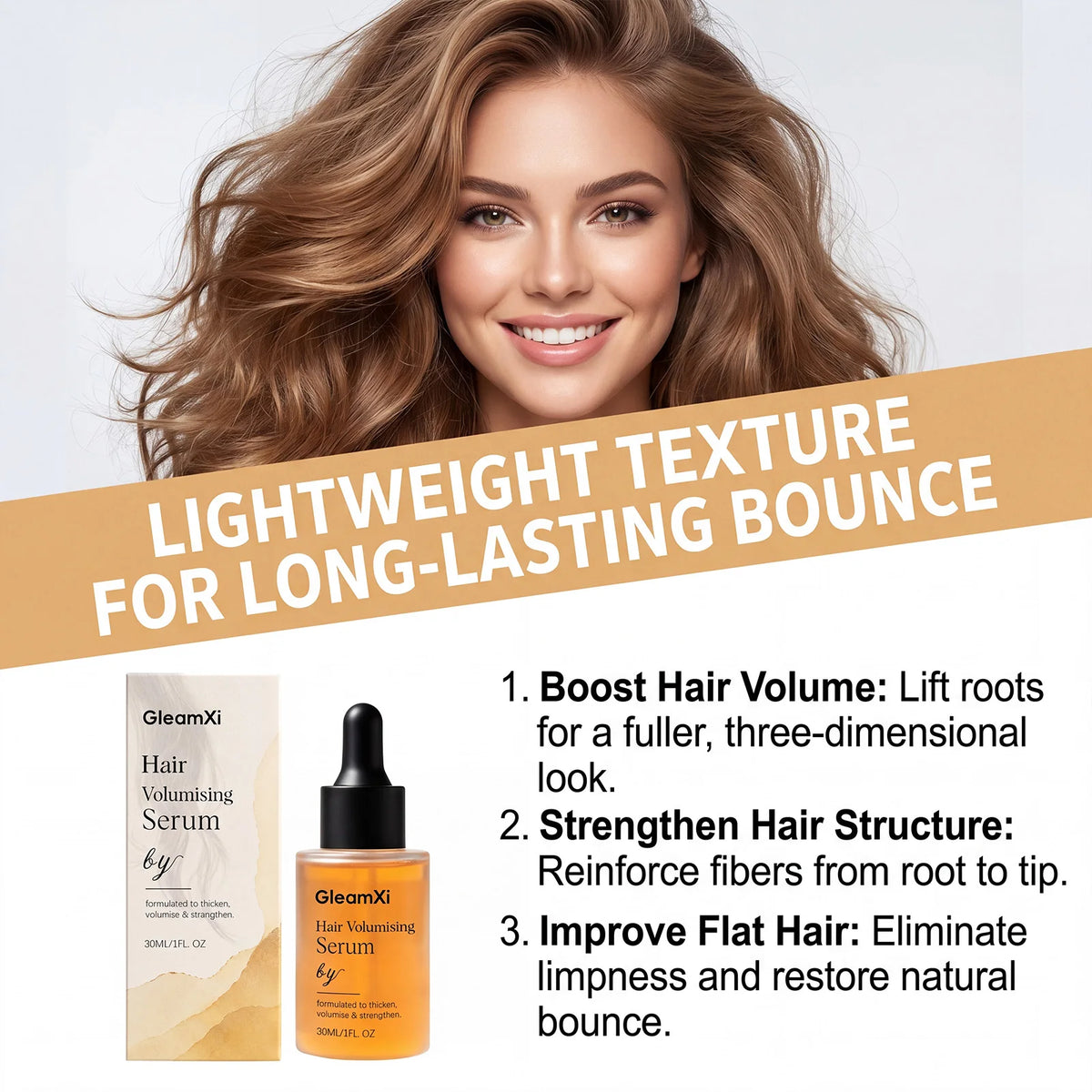 Hair Volume Serum – Frizz Control, Shine & Smooth 30ml Hair Serum Oil HIP